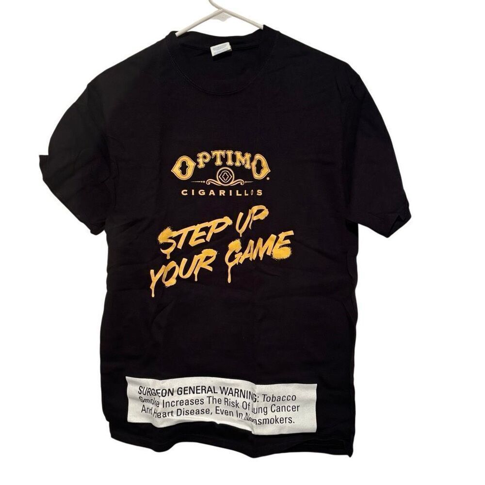OPTIMO CIGARILLOS STEP UP YOUR GAME SIZE MEDIUM T-SHIRT